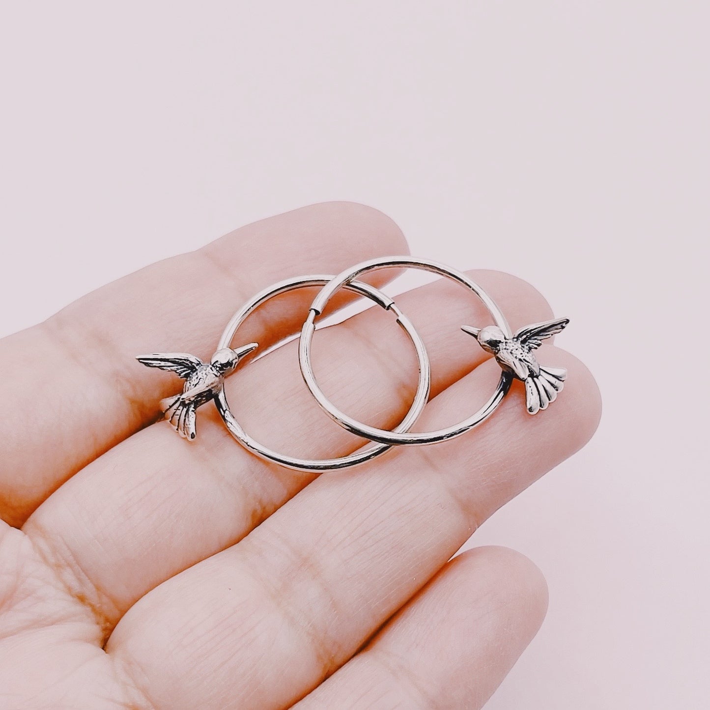 Aros Argollas Picaflor - Plata 925