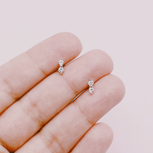 Aros Dúo Circones Tope - Plata 925