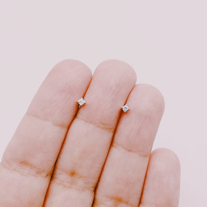Aros Micro Circones Tope - Plata 925