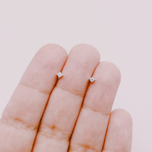 Aros Micro Circones Tope - Plata 925