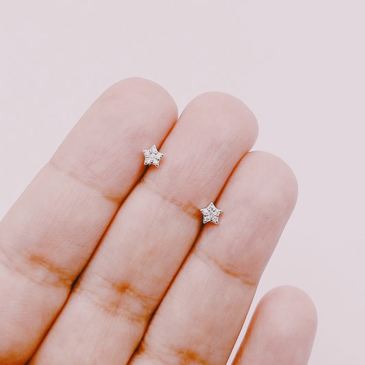 Aros Estrellas Mini Circones - Plata 925
