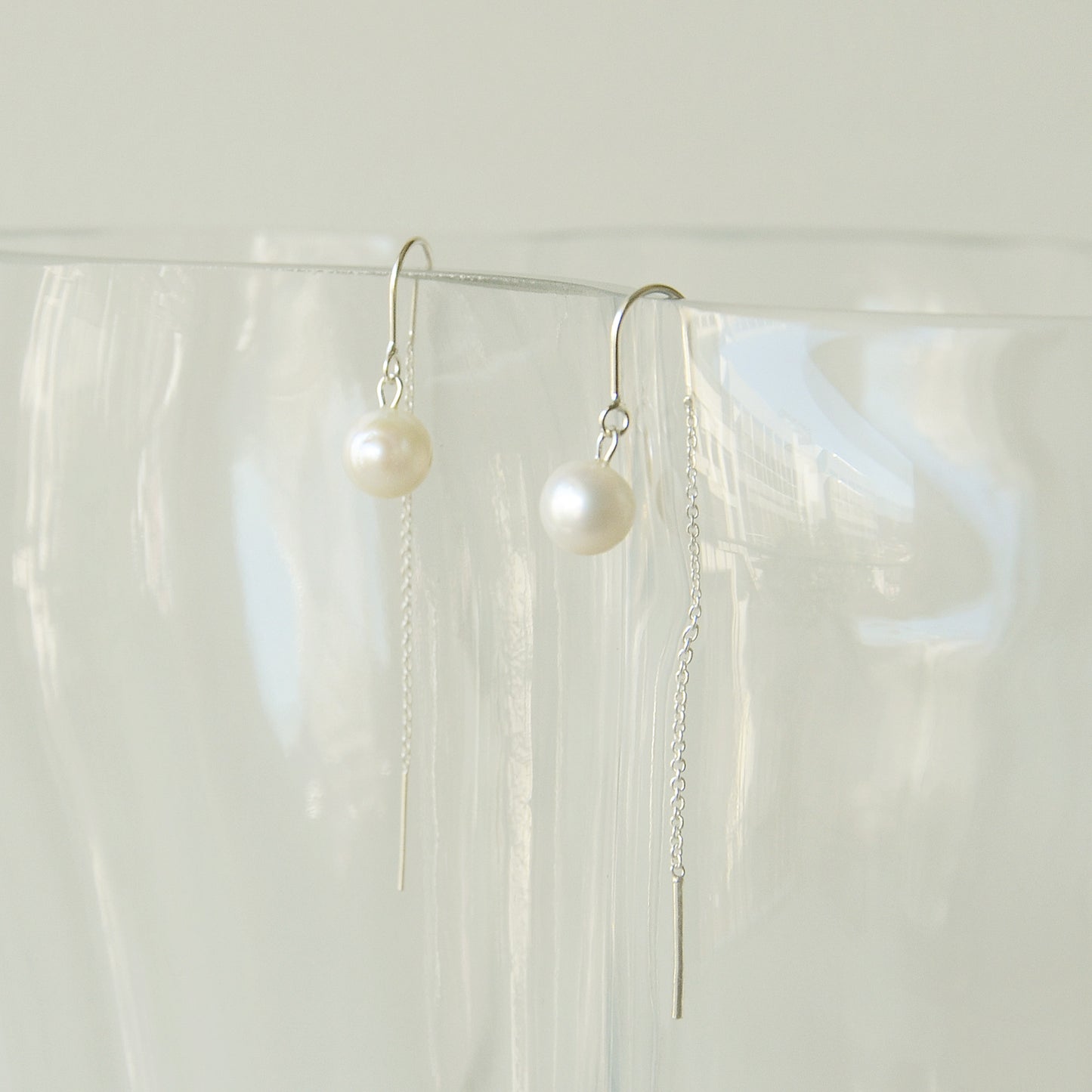 Aros Cadenita Perlas Cultivadas - Plata 925