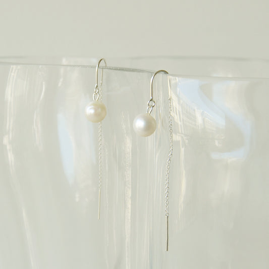 Aros Cadenita Perlas Cultivadas - Plata 925