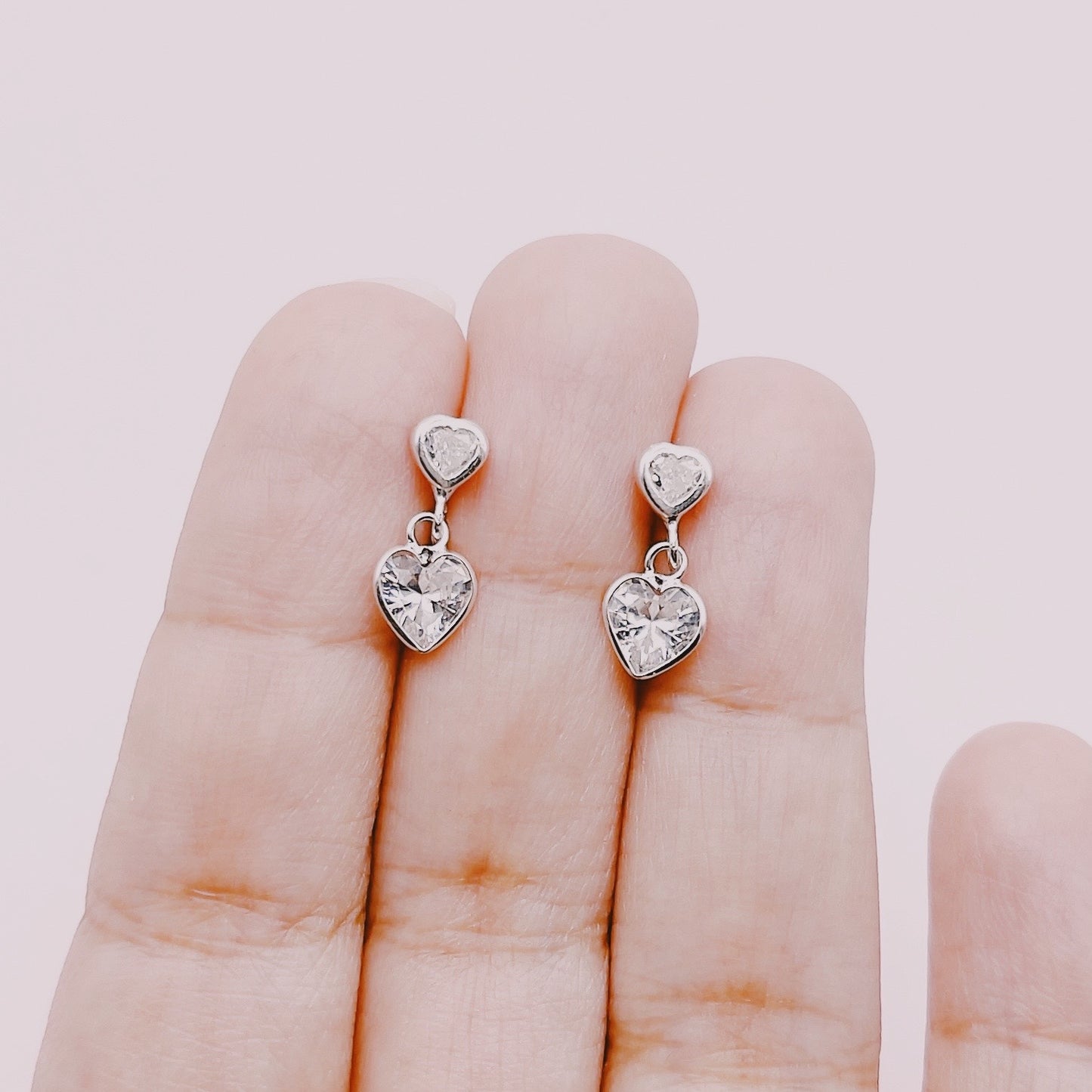 Aros Circones Corazones Duo - Plata 925