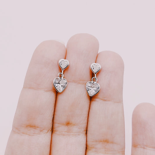 Aros Circones Corazones Duo - Plata 925