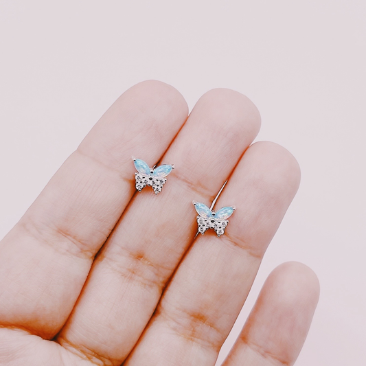 Aros Mariposas Ópalos & Circones - Plata 925