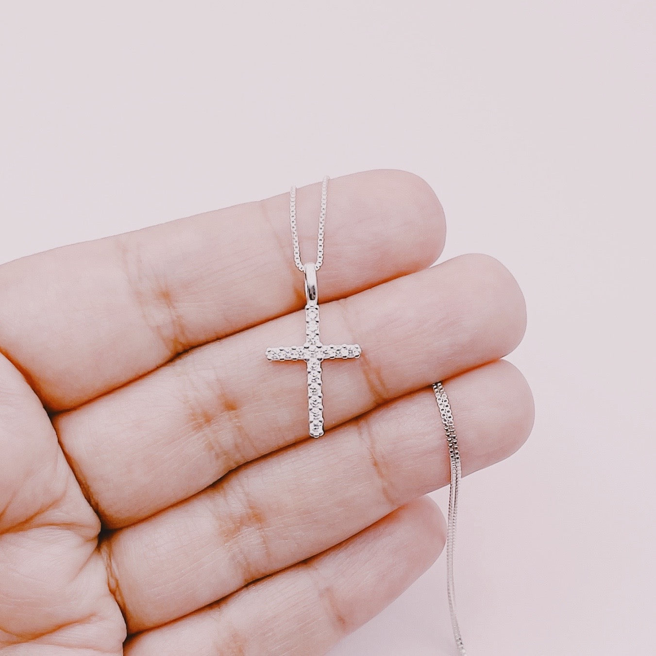 Cadena Cruz Midi Circones - Plata 925