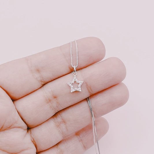 Cadena Estrella Calada Circones - Plata 925