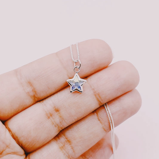 Cadena Punto Luz Estrella Tornasol - Plata 925