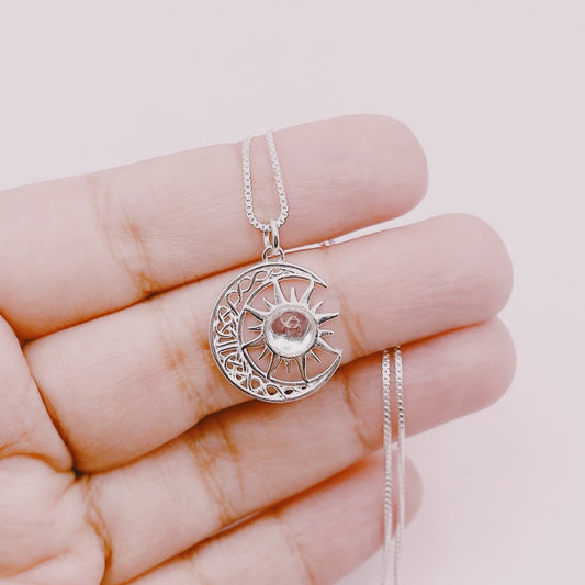 Cadena Luna & Sol Cuarzo Aura - Plata 925