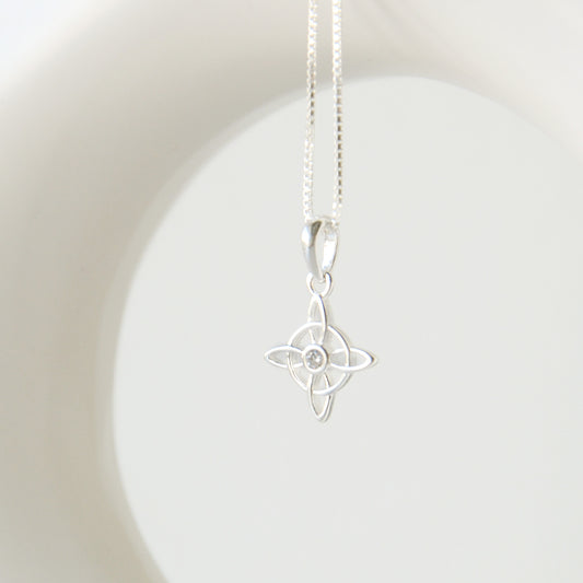 Cadena Nudo de Bruja Circón - Plata 925