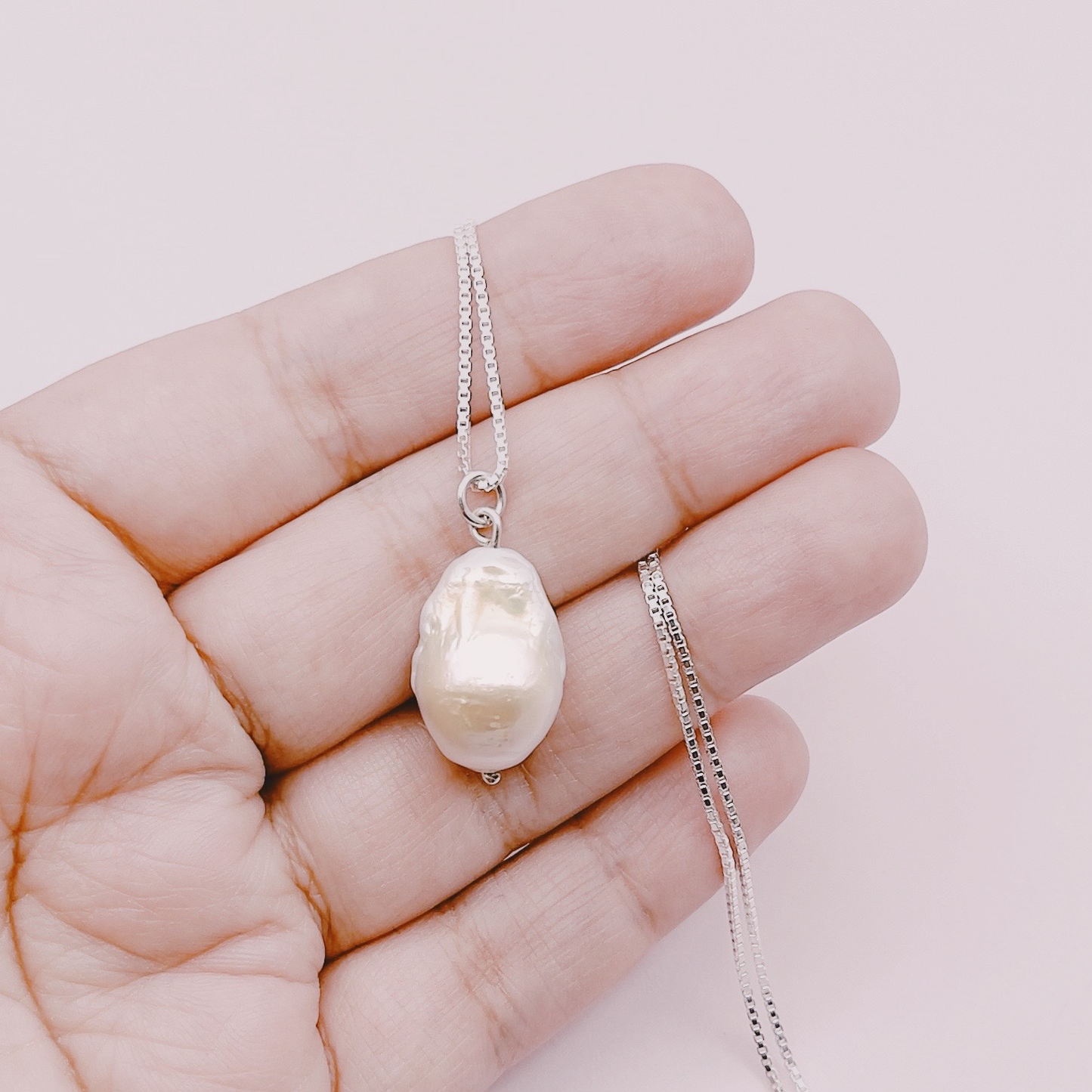 Cadena Bolitas & Perla Barroca Cultivada Premium - Plata 925