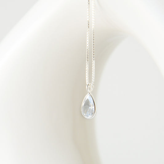 Cadena Gota Punto Luz Circón - Plata 925