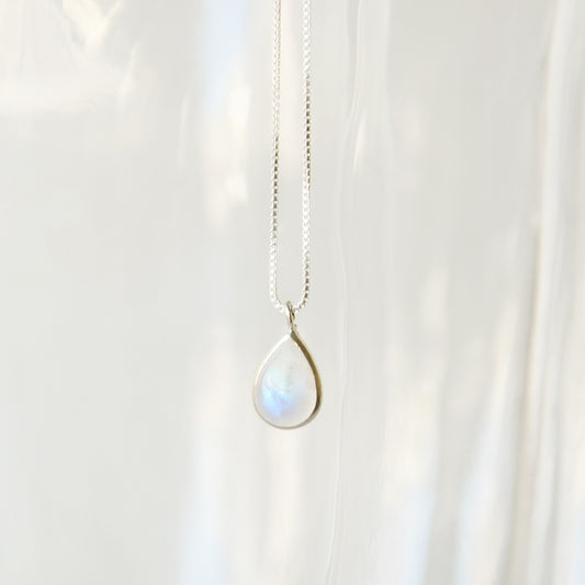 Cadena Punto Luz Piedra Luna - Plata 925