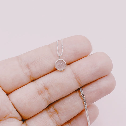 Cadena Punto Luz Cuarzo Rosa - Plata 925