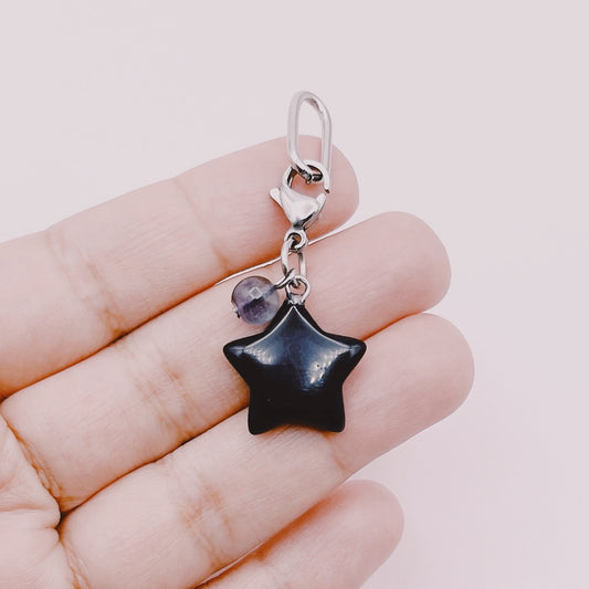 Colgante Mascotas - Estrella Onix con Fuorita