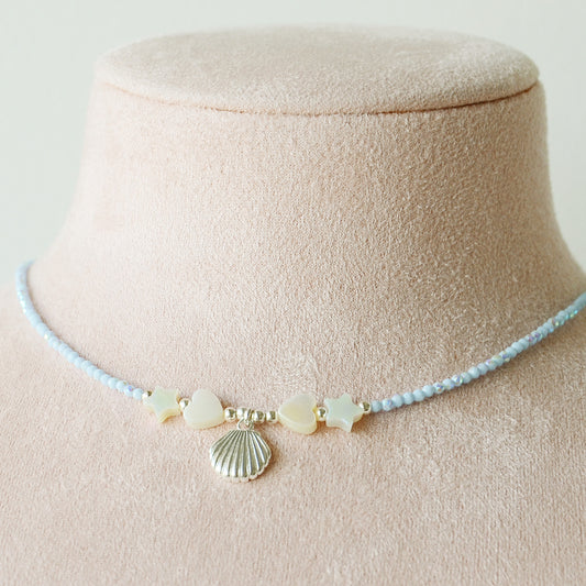 Collar Corto Conchita Nácar & Cristales Tornasol - Plata 925