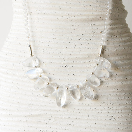 Collar Cuarzo Cristal Chips Diseño - Plata 925