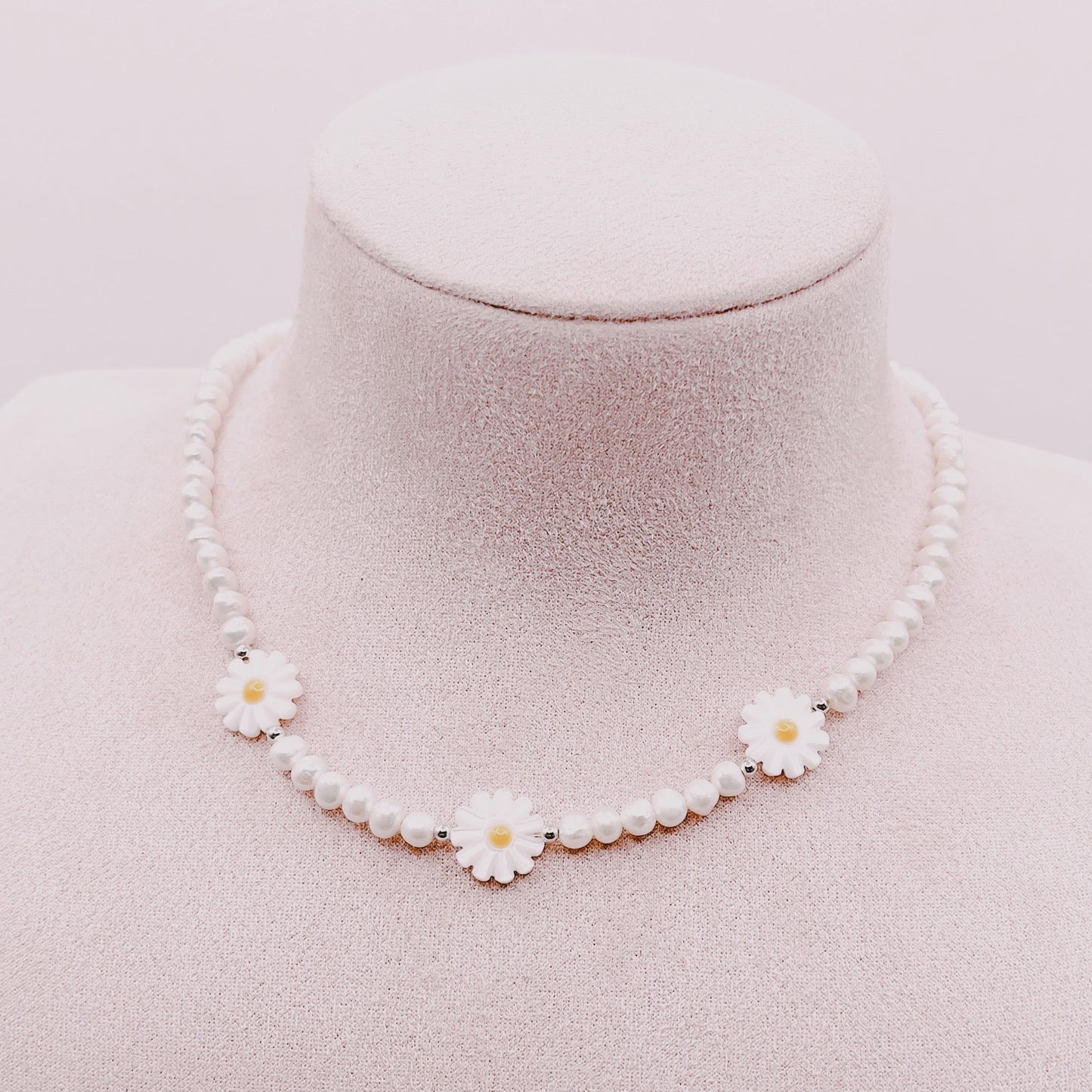 Collar Perlas Margaritas Nácar - Plata 925
