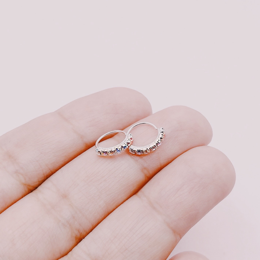 Piercing Nariz Argolla Circones Tornasol - Plata 925