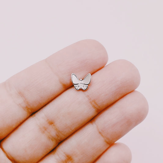 Piercing Tope Mariposa Nácar - Plata 925