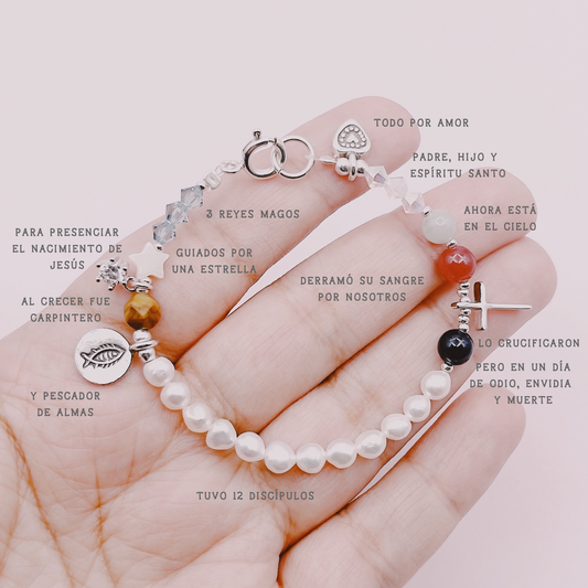 Pulsera Historia de Jesús Piedras - Plata 925