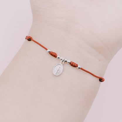 Pulsera Protección Medalla Religiosa A Elección - Plata 925