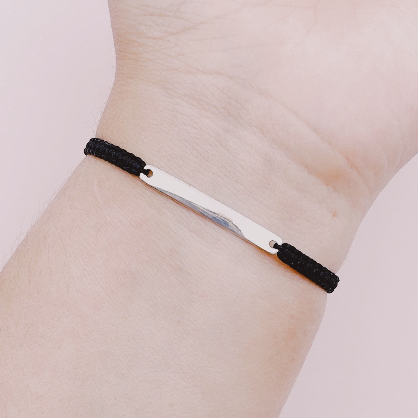 Pulsera Tejida Macramé Grabado Personalizable - Plata 925