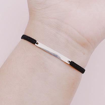 Pulsera Tejida Macramé Grabado Personalizable - Plata 925