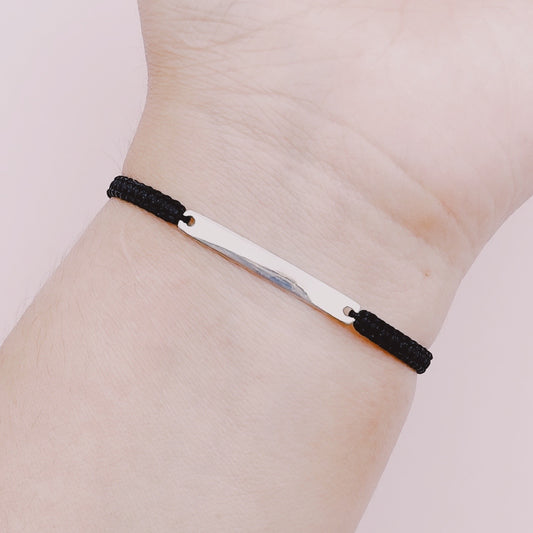 Pulsera Tejida Macramé Grabado Personalizable - Plata 925