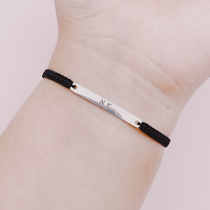 Pulsera Tejida Macramé Grabado Personalizable - Plata 925