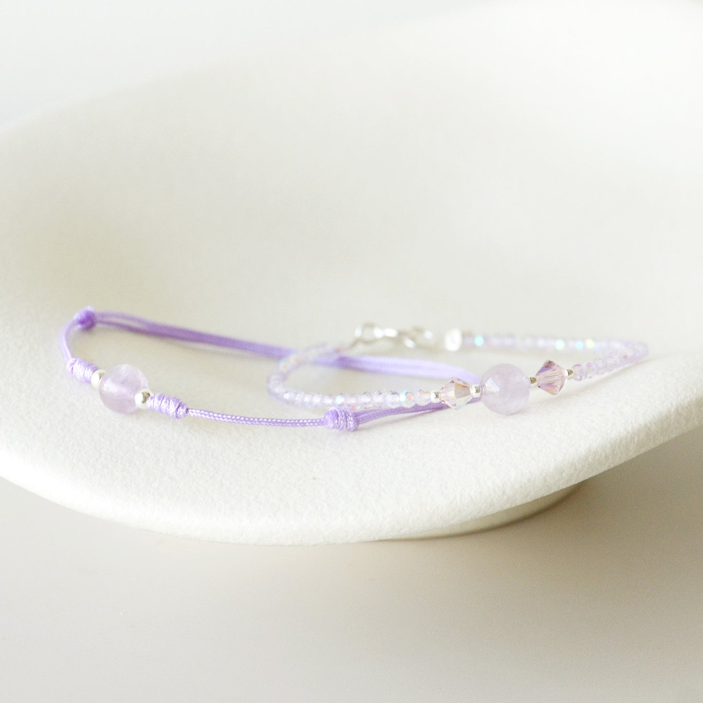 Pulsera Amatista Lavanda Clásica & Cristales - A Elección