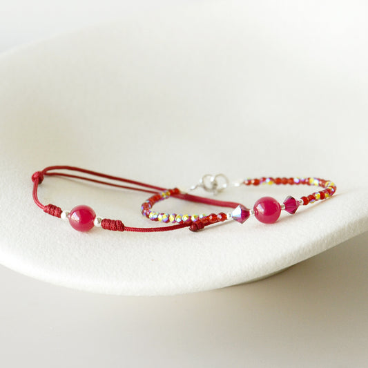 Pulsera Rubí Clásica & Cristales - A Elección