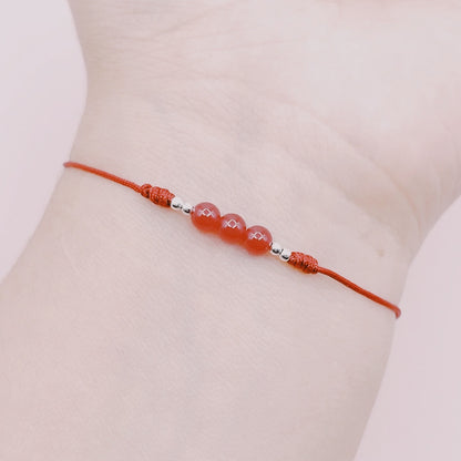 Pulsera Detente  3 Mini Rubíes - Plata 925