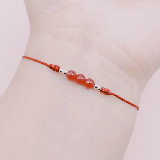 Pulsera Detente  3 Mini Rubíes - Plata 925