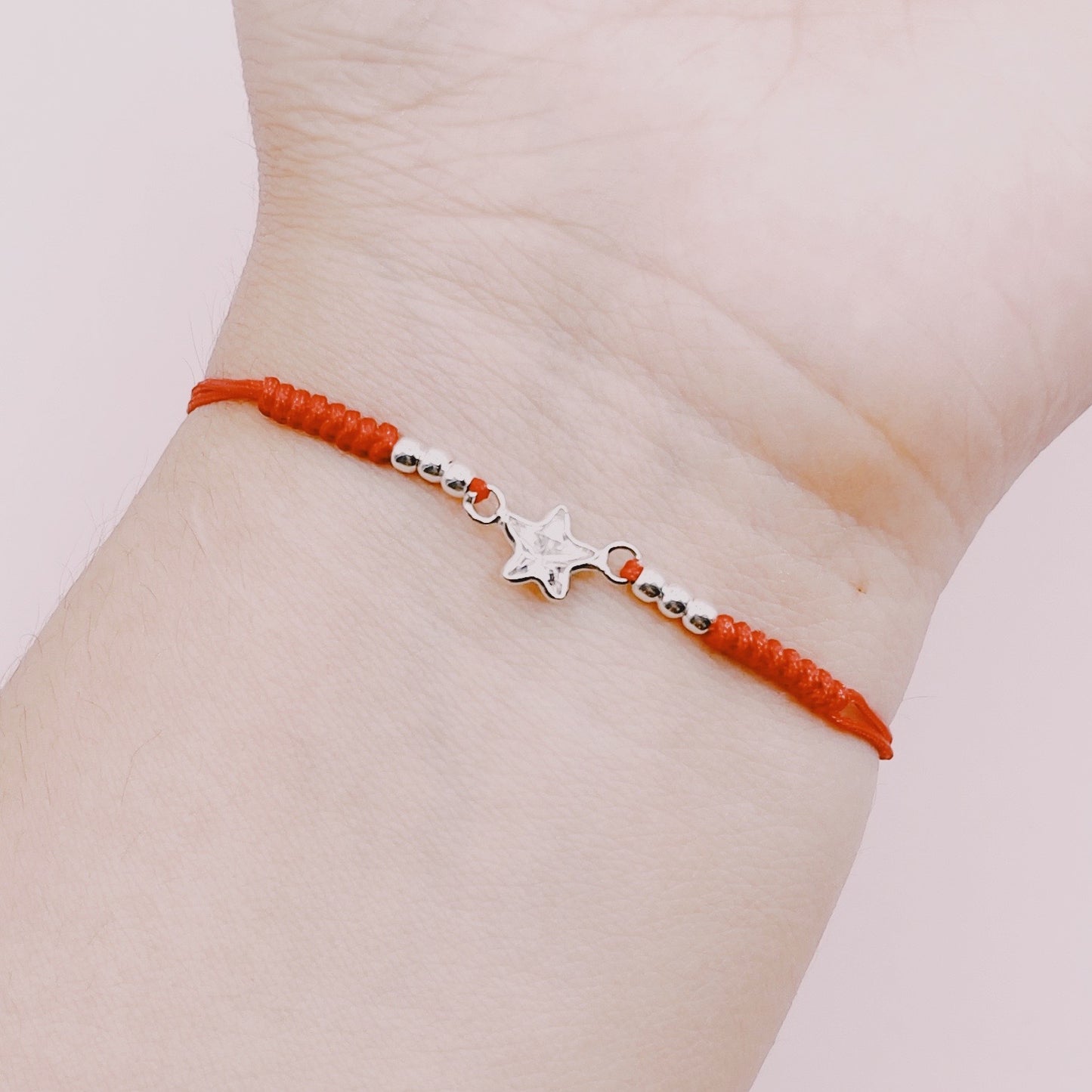 Pulsera Detente Roja Estrella Circón - Plata 925