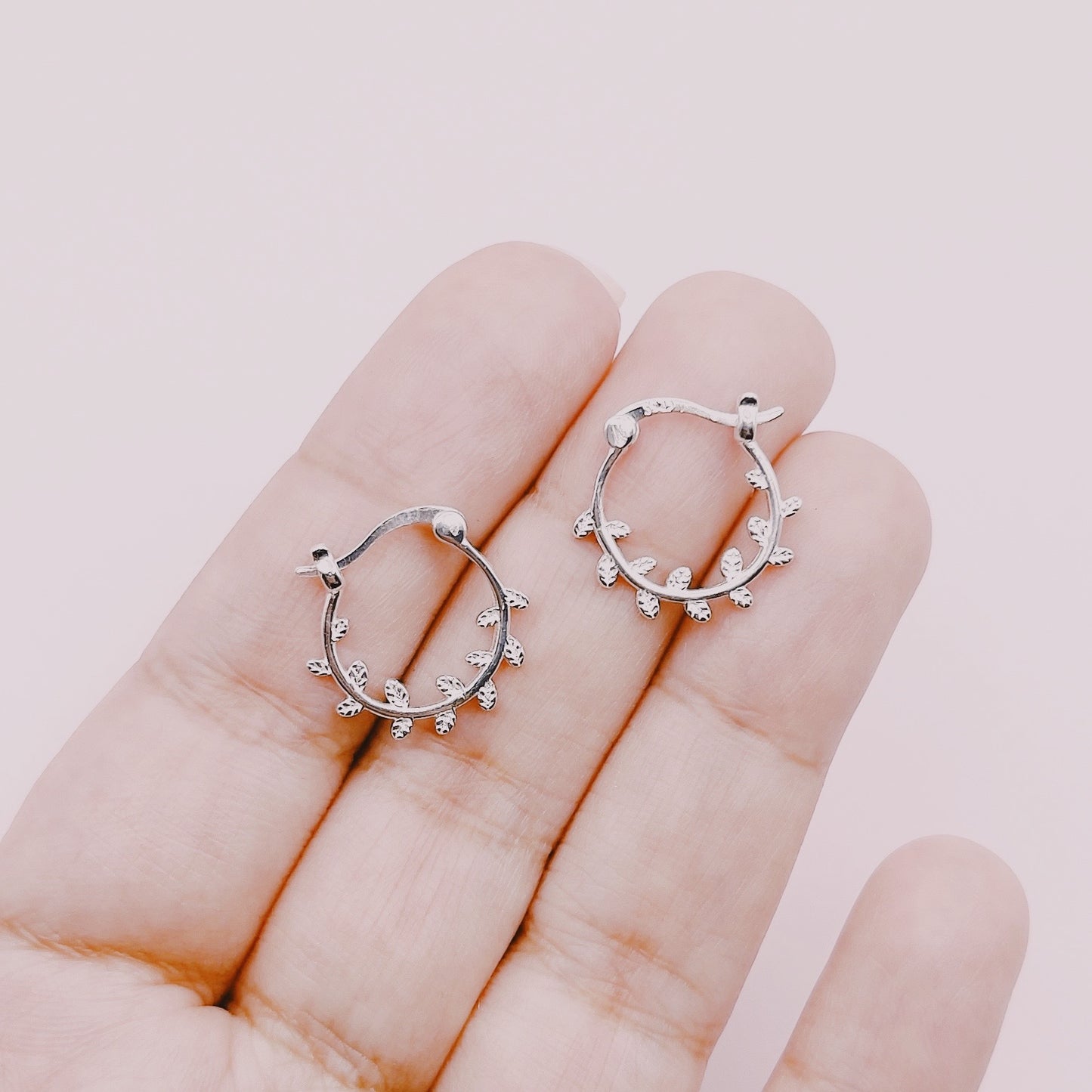 Aros Argolla Hojitas - Plata 925