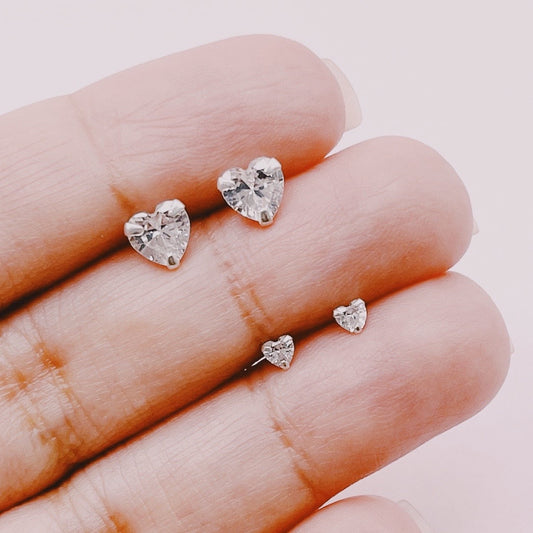 Aros Corazones Circones Clear - Plata 925
