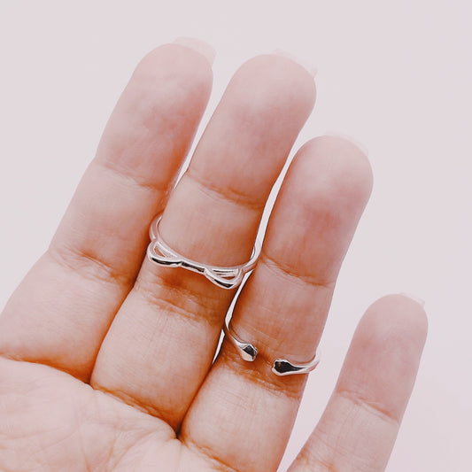 Anillo Ajustable Orejas Gatito - Plata 925