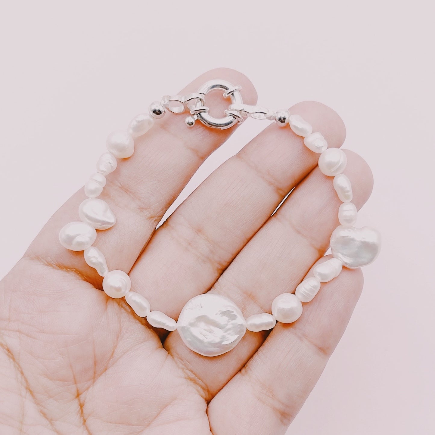 Pulsera Perlas Río Barrocas con Broche A Elección - Plata 925