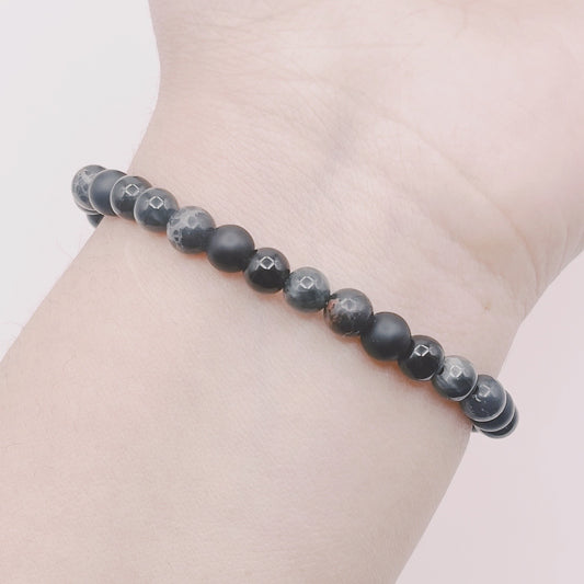 Pulsera Hombre Mix Piedras Negras