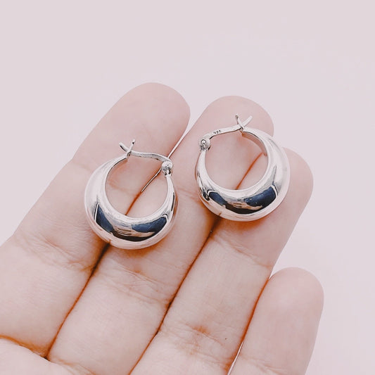 Aros Argollas Clásicas Anchas Premium - Plata 925