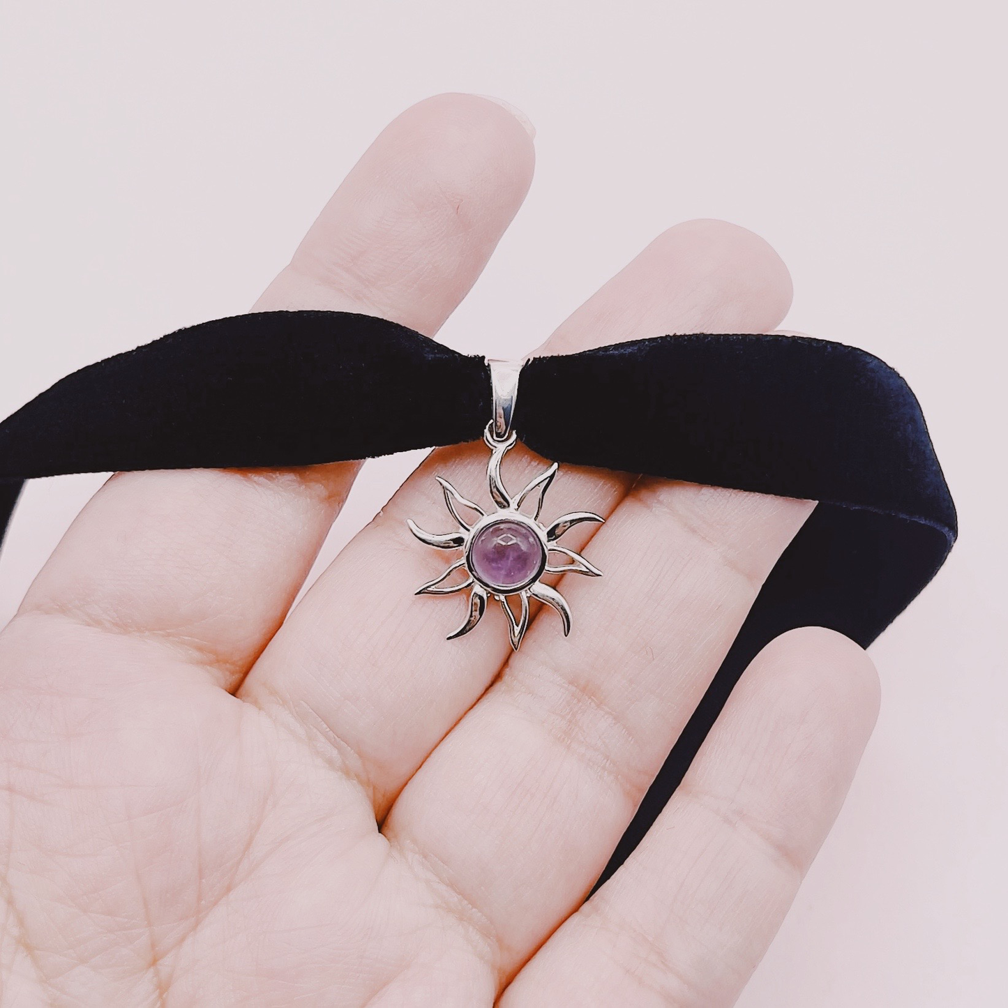 Gargantilla Sol Piedra Amatista - Plata 925