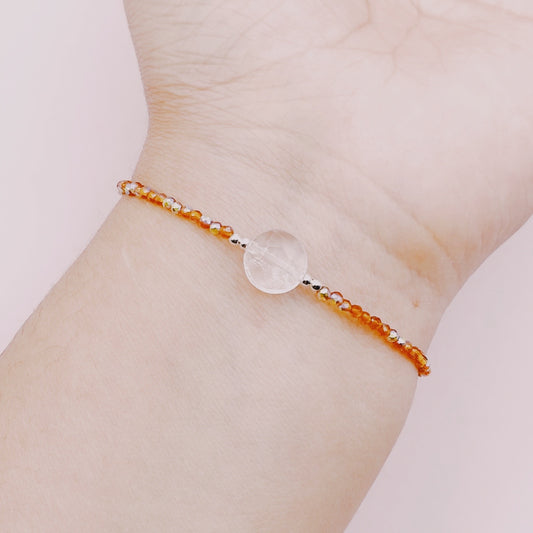 Pulsera Cristales Originales y Cuarzo Cristal - Plata 925