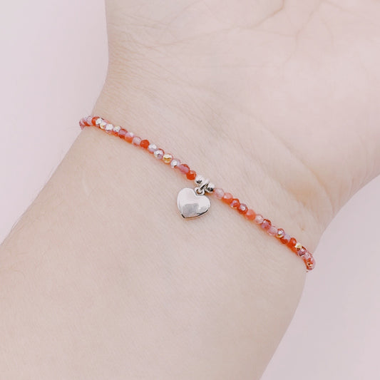 Pulsera Cristales Originales y Corazón - Plata 925