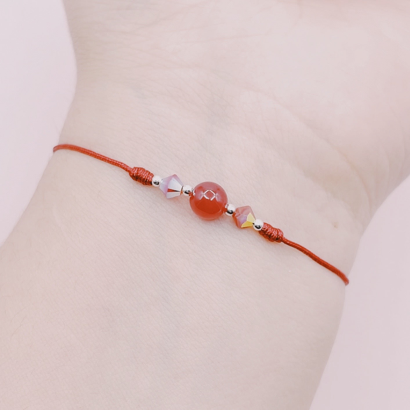 Pulsera Detente Rubí y Cristales - Plata 925