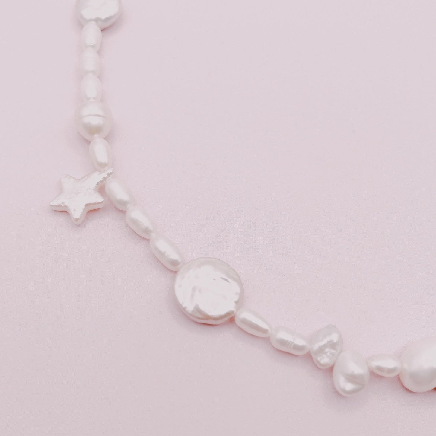 Collar Perlas Barrocas Premium, Estrellas & Broche Timón - Plata 925