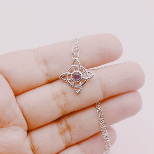 Cadena Nudo Bruja Amatista - Plata 925