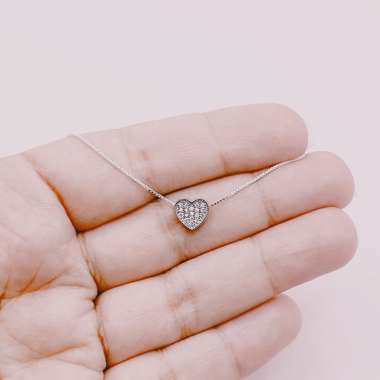 Cadena Corazón Circones - Plata 925