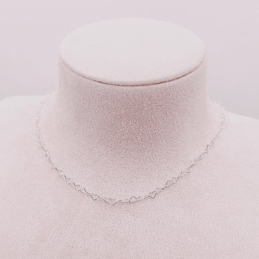 Cadena Sinfín Corazones Entrelazados - Plata 925